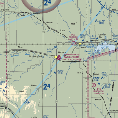 Osborne Municipal Airport (K75) VFR Sectional  Gaming Mouse Pad