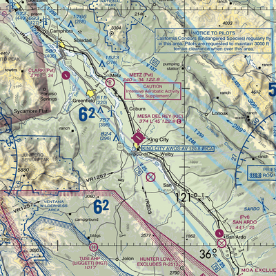 Mesa Del Rey Airport (KIC) VFR Sectional  Gaming Mouse Pad