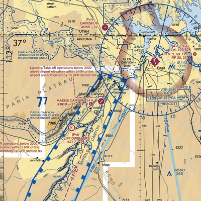 Marble Canyon Airport (L41) VFR Sectional  Gaming Mouse Pad