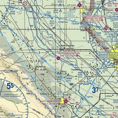 Elk Hills Buttonwillow Airport (L62) VFR Sectional  Gaming Mouse Pad