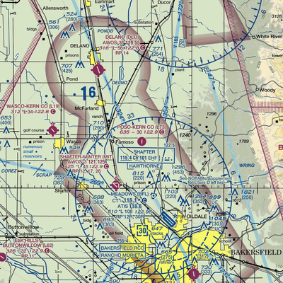 Poso Kern County Airport (L73) VFR Sectional  Gaming Mouse Pad