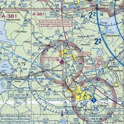 Thibodaux Municipal Airport (L83) VFR Sectional  Gaming Mouse Pad