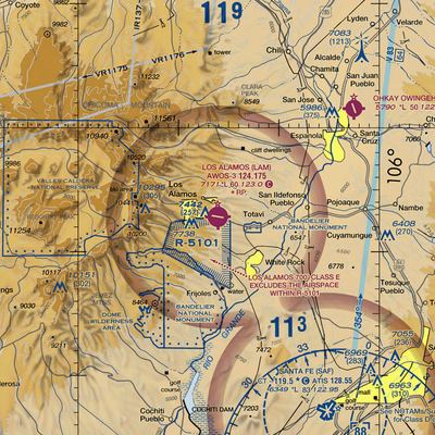 Los Alamos Airport (LAM) VFR Sectional  Gaming Mouse Pad