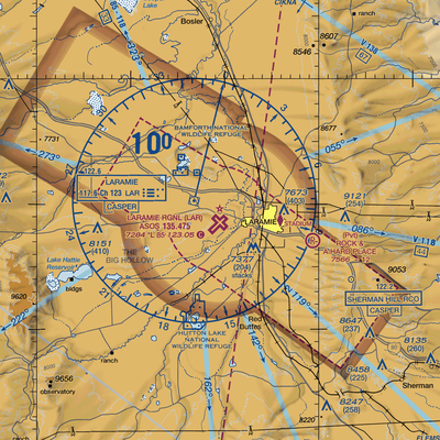 Laramie Regional Airport (LAR) VFR Sectional  Gaming Mouse Pad