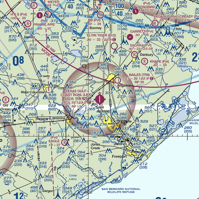 Texas Gulf Coast Regional Airport (LBX) VFR Sectional  Gaming Mouse Pad