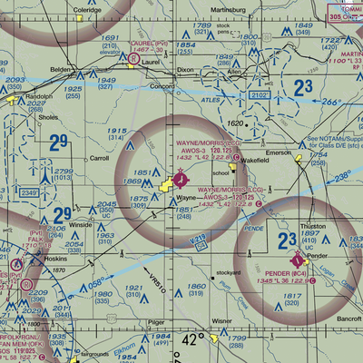 Wayne Municipal Airport (LCG) VFR Sectional  Gaming Mouse Pad