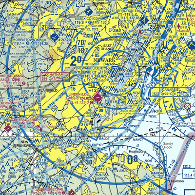 Linden Airport (LDJ) VFR Sectional  Gaming Mouse Pad