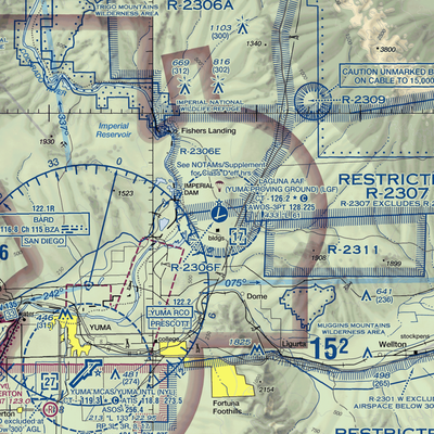 Laguna Army Airfield (LGF) VFR Sectional  Gaming Mouse Pad