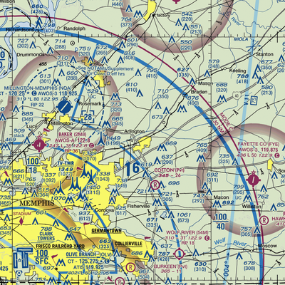 Arlington Municipal Airport (LHC) VFR Sectional  Gaming Mouse Pad