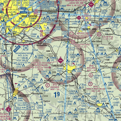 Fairfield County Airport (LHQ) VFR Sectional  Gaming Mouse Pad