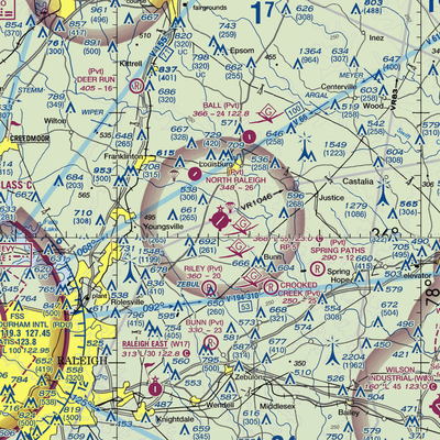 Triangle North Executive Airport (LHZ) VFR Sectional  Gaming Mouse Pad