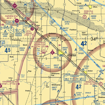 Littlefield Municipal Airport (LIU) VFR Sectional  Gaming Mouse Pad