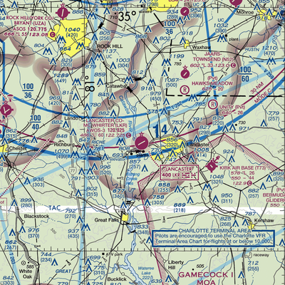 Lancaster County-Mc Whirter Field (LKR) VFR Sectional  Gaming Mouse Pad