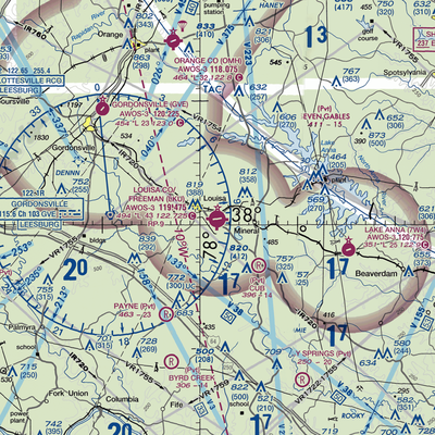 Louisa County Airport/Freeman Field (LKU) VFR Sectional  Gaming Mouse Pad