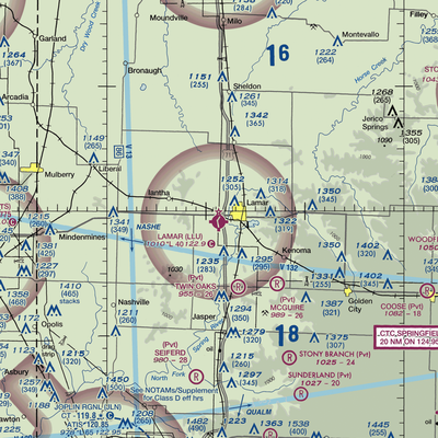 Lamar Municipal Airport (LLU) VFR Sectional  Gaming Mouse Pad