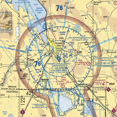 Crater Lake-Klamath Regional Airport (LMT) VFR Sectional  Gaming Mouse Pad