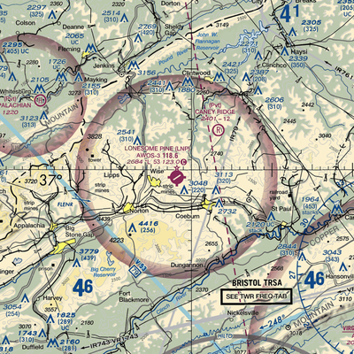 Lonesome Pine Airport (LNP) VFR Sectional  Gaming Mouse Pad