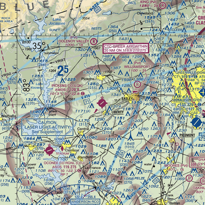 Pickens County Airport (LQK) VFR Sectional  Gaming Mouse Pad