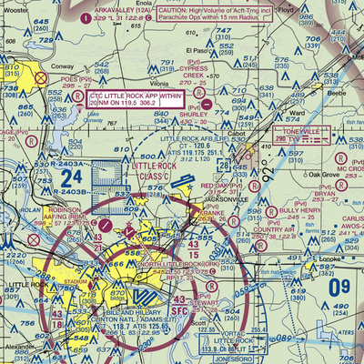 Little Rock Air Force Base (LRF) VFR Sectional  Gaming Mouse Pad