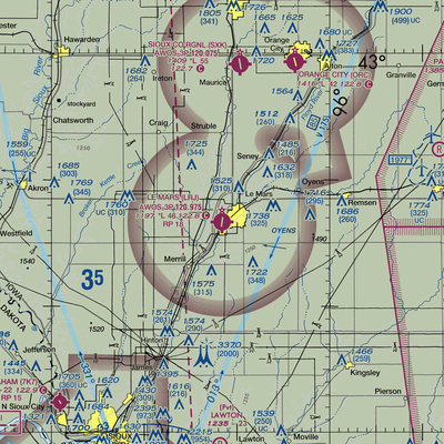 Le Mars Municipal Airport (LRJ) VFR Sectional  Gaming Mouse Pad