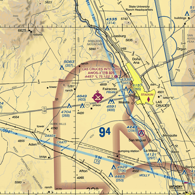 Las Cruces International Airport (LRU) VFR Sectional  Gaming Mouse Pad