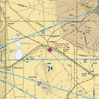 Lordsburg Municipal Airport (LSB) VFR Sectional  Gaming Mouse Pad