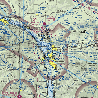 La Crosse Municipal Airport (LSE) VFR Sectional  Gaming Mouse Pad