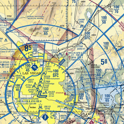 Nellis Air Force Base (LSV) VFR Sectional  Gaming Mouse Pad