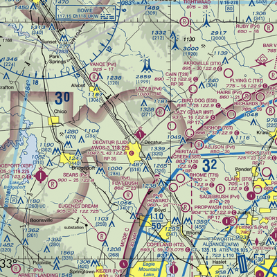 Decatur Municipal Airport (LUD) VFR Sectional  Gaming Mouse Pad