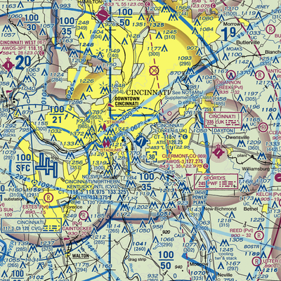 Cincinnati Municipal Airport Lunken Field (LUK) VFR Sectional  Gaming Mouse Pad