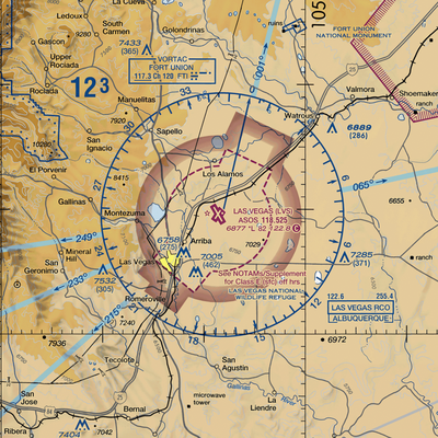 Las Vegas Municipal Airport (LVS) VFR Sectional  Gaming Mouse Pad