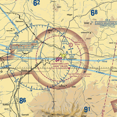 Lewistown Municipal Airport (LWT) VFR Sectional  Gaming Mouse Pad