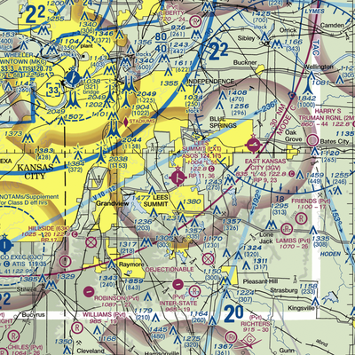 Lee's Summit Municipal Airport (LXT) VFR Sectional  Gaming Mouse Pad