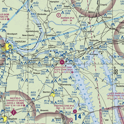 Kentucky Dam State Park Airport (M34) VFR Sectional  Gaming Mouse Pad