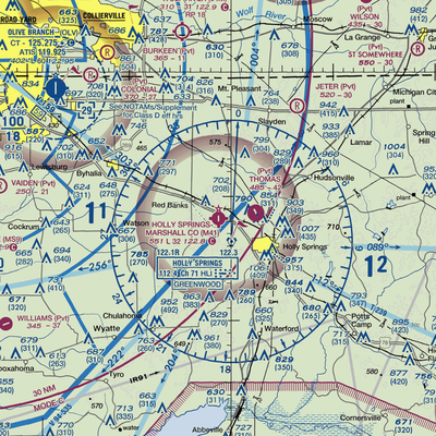 Holly Springs Marshall County Airport (M41) VFR Sectional  Gaming Mouse Pad