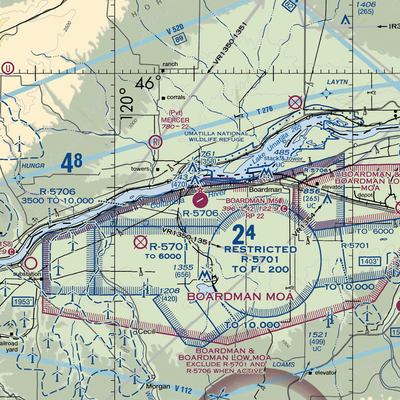 Boardman Airport (M50) VFR Sectional  Gaming Mouse Pad