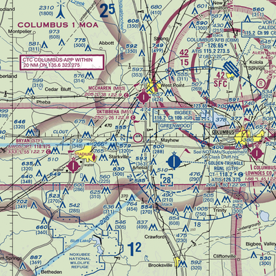 Oktibbeha Airport (M51) VFR Sectional  Gaming Mouse Pad