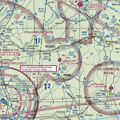 Lamar County Airport (M55) VFR Sectional  Gaming Mouse Pad