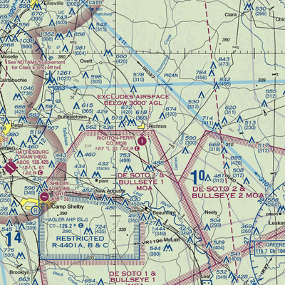 Richton Perry County Airport (M59) VFR Sectional  Gaming Mouse Pad