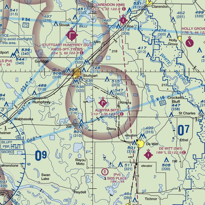 Almyra Municipal Airport (M73) VFR Sectional  Gaming Mouse Pad