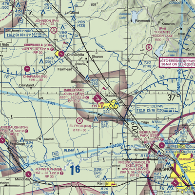 Madera Municipal Airport (MAE) VFR Sectional  Gaming Mouse Pad