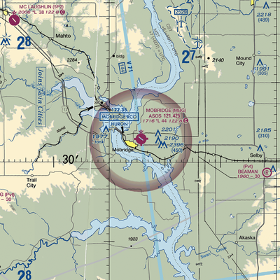 Mobridge Municipal Airport (MBG) VFR Sectional  Gaming Mouse Pad