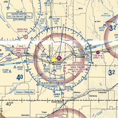 Mc Cook Ben Nelson Regional Airport (MCK) VFR Sectional  Gaming Mouse Pad