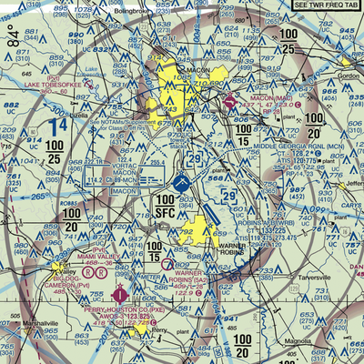 Middle Georgia Regional Airport (MCN) VFR Sectional  Gaming Mouse Pad