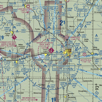 Mason City Municipal Airport (MCW) VFR Sectional  Gaming Mouse Pad