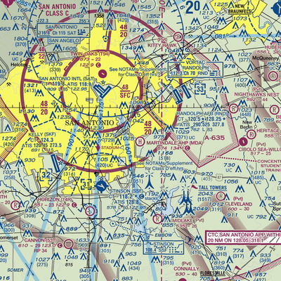 Martindale Army Heliport (MDA) VFR Sectional  Gaming Mouse Pad