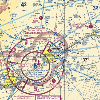 Midland Airpark (MDD) VFR Sectional  Gaming Mouse Pad