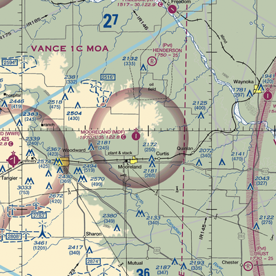 Mooreland Municipal Airport (MDF) VFR Sectional  Gaming Mouse Pad