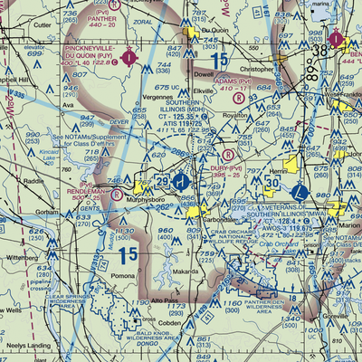 Southern Illinois Airport (MDH) VFR Sectional  Gaming Mouse Pad