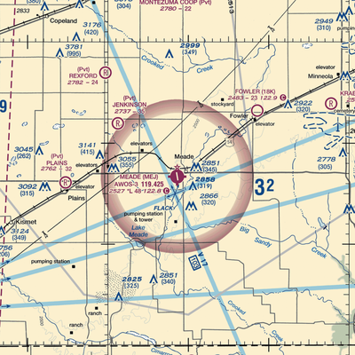 Meade Municipal Airport (MEJ) VFR Sectional  Gaming Mouse Pad